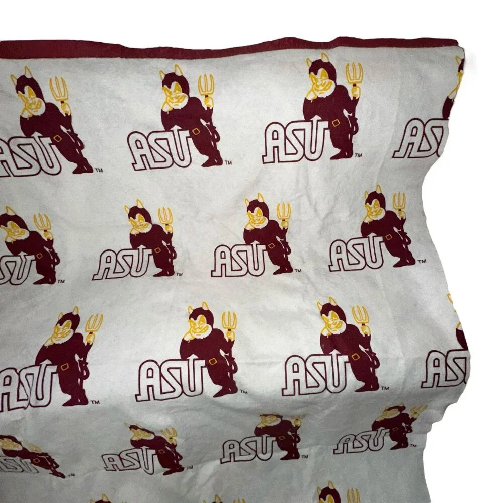 Rare Vintage Arizona State University Sun Devils Acrylic Throw Blanket 87 X 72